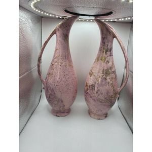 Mid Century Vintage Atomic Bell of California Vase Set Pair